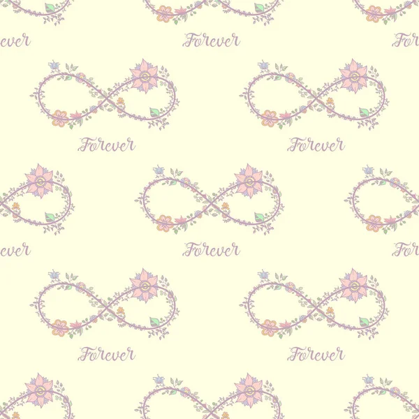 Zarif desen tasarım sonsuzluk işareti ile. Vektör.