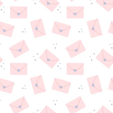 Beyaz arka planda pembe harfli hoş, pürüzsüz bir desen. Vektör çizimi. Düz tasarım.