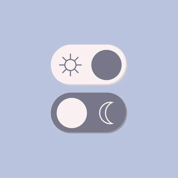 Aç ya da kapat. Güneş ve Ay ikonu. Düz dizayn. Vektör illüstrasyonu. 