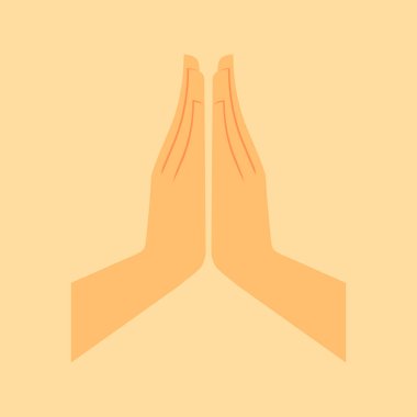 Dua eden eller ikonu. Vektör illüstrasyonu. 