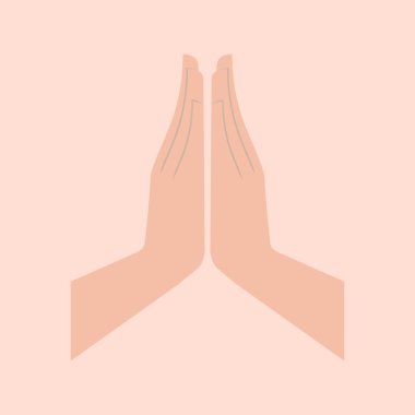 Dua eden eller ikonu. Vektör illüstrasyonu. 