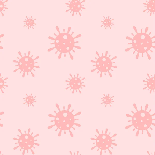 Kusursuz desenli bakteri oronavirüs vektör çizimi. COVID-19 simgesi. COVID-19 'u durdur.