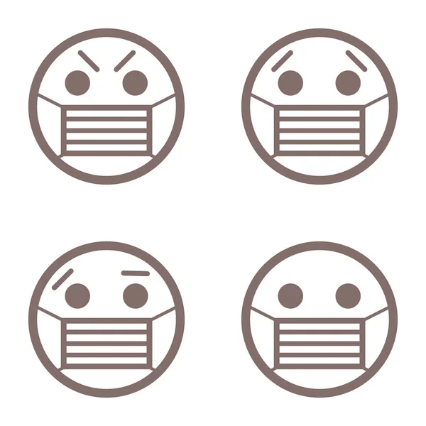 Nasaďte Emoji Masky Ikona Vektoru — Stockový vektor