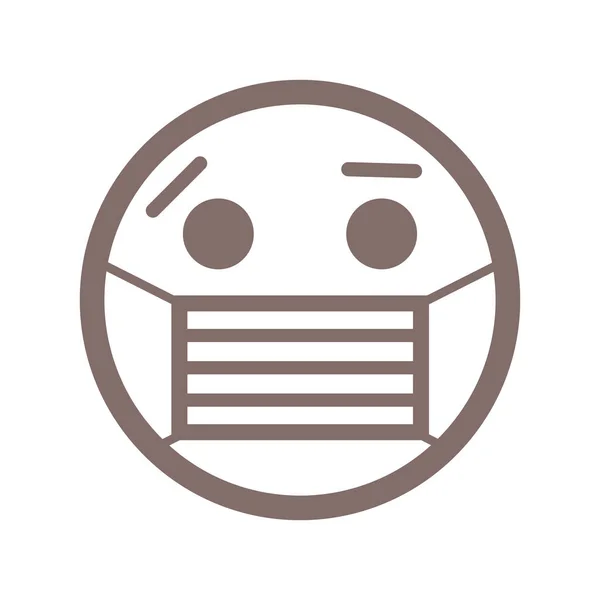 Tıbbi maskeli Emoji. Vektör simgesi.