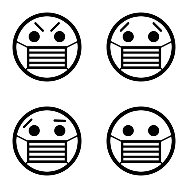 Nasaďte Emoji Masky Ikona Vektoru — Stockový vektor