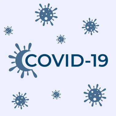 Coronavirus vektör çizimi. COVID-19 simgesi. COVID-19 'u durdur.