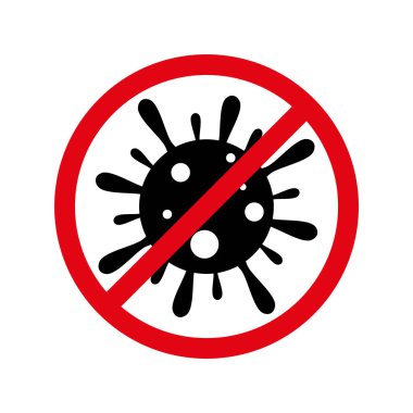 Coronavirus vektör çizimi. COVID-19 simgesi. COVID-19 'u durdur.