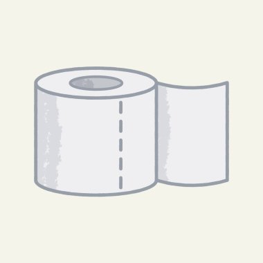 Tuvalet kağıdı rulo vektör çizimi. Vektör simgesi.
