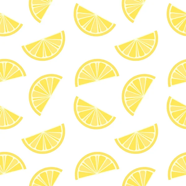 Beyaz arka planda taze limon. Kusursuz desen. Vektör İllüstrasyonu.