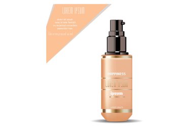 Kozmetik yapabilmek püskürtülen ilaç şişe. Vektör çizim.