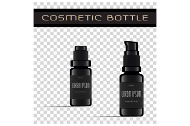 Göz kapağı Serum şişeleri. Vektör çizim. 