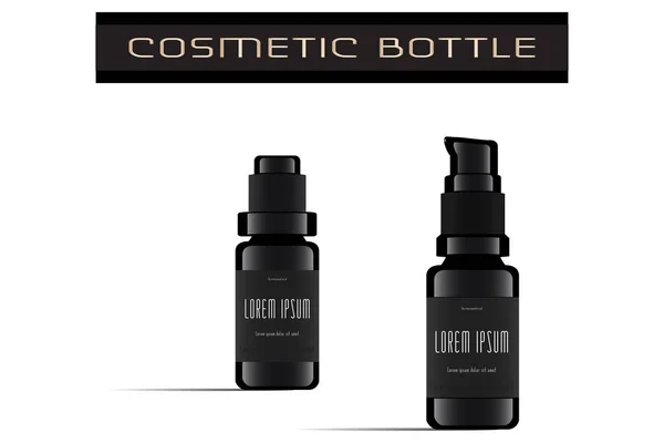 Göz kapağı Serum şişeleri. Vektör çizim. 