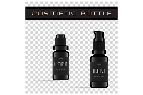 Göz kapağı Serum şişeleri. Vektör çizim. 