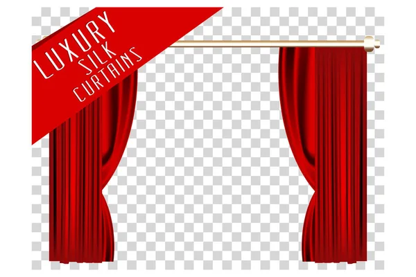 Red theater curtain — Stock Vector