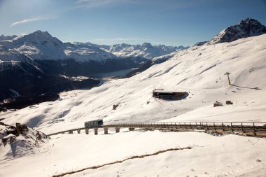 Muhteşem dağ manzarası St. Moritz, İsviçre