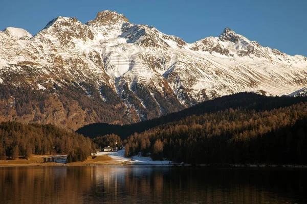 Muhteşem dağ manzarası St. Moritz, İsviçre