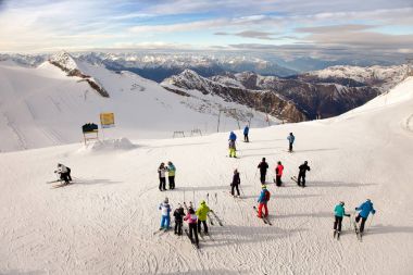 Kayakçı Hintertux, Avusturya eteklerinde