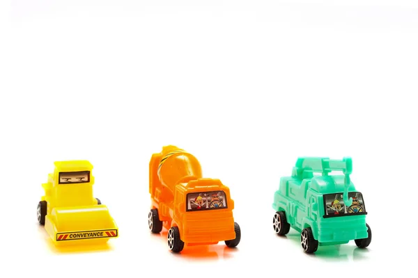 Automobile giocattolo industriale, Gru di sollevamento, betoniera, Rullo compressore , — Foto Stock