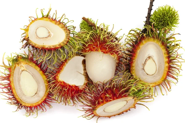 Rambután fehér alapon — Stock Fotó