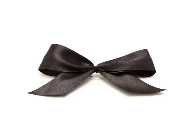 Black bow ribbon isolated on white background. — Stock Photo, Image