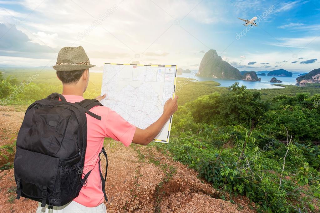 man with backpack