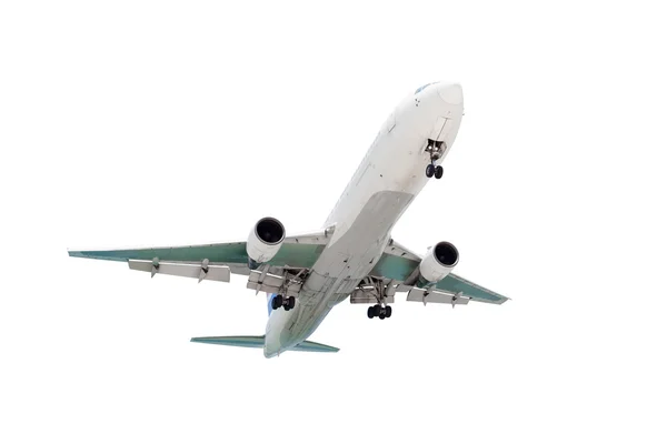 흰 배경에 고립된 승객용 비행기. — 스톡 사진