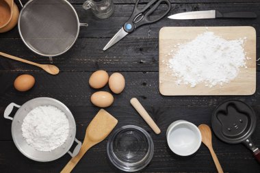 farklı ahşap mutfak araçları Wood un serpilir