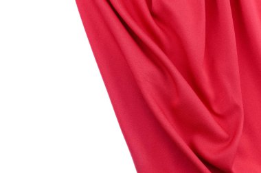 Arka plan ve tasarım için kırmızı ipek kumaş closeup satırlarında