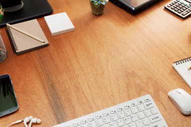 Ofis Resepsiyon ahşap masa iş işyeri ve iş nesnesi