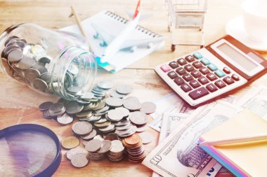 sikke ve Doları banknot, kavram iş planlaması ve Finans 