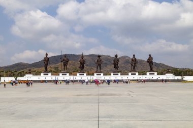 Hua Hin, Tayland - 19 Şubat 2016 7 kral heykeli 