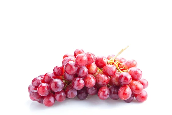 白色背景下的新鲜红葡萄 — 图库照片