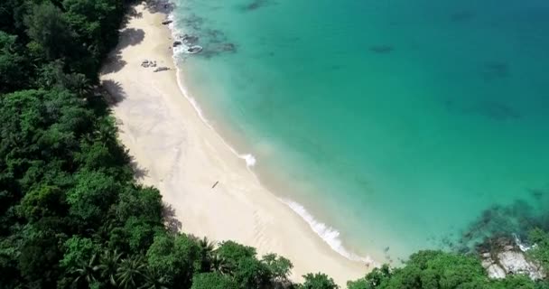 Aerial Drone View Flying Tropical Sea Beautiful Seashore — Stock Video