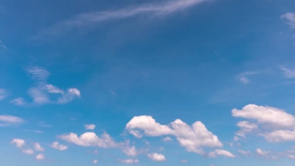 Falsificación Time Del Cielo Azul Las Nubes Temporada Estival — Vídeos de Stock