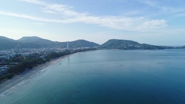 Aerial View Drone Shot Sea Cape Patong Beach Phuket Piękna — Wideo stockowe