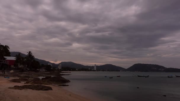 Проміжок Часу Хмари Над Морем Поганий Погодний День — стокове відео