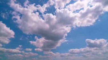 4k time lapse beautiful blue sky with white clouds flowing in the blue sky background Good weather day in summer season nature video footage