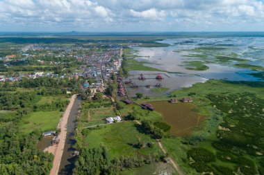 Aerial view image of talay noi Phatthalung Thailand 