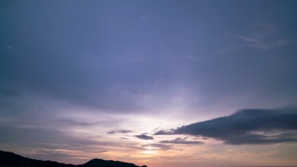 Tijdapse Van Mooi Licht Natuur Wolken Kruising Hemel Zonsondergang Avond — Stockvideo