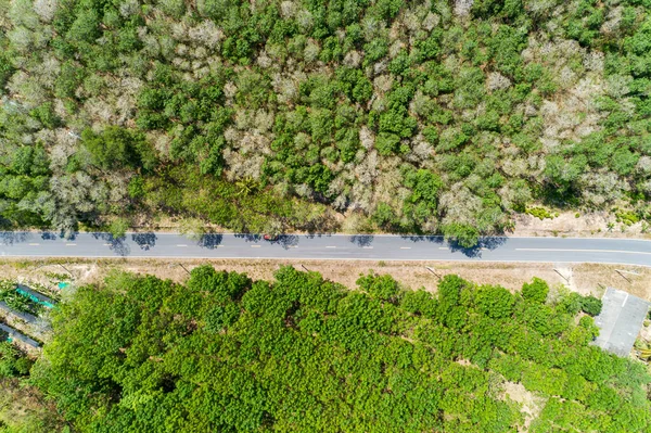 Foto Aérea Drone Voador Estrada Asfalto — Fotografia de Stock