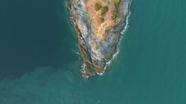 Aerial View Drone Shot Promthep Cape Phuket Thailand Beautiful Landmark — Stock Video