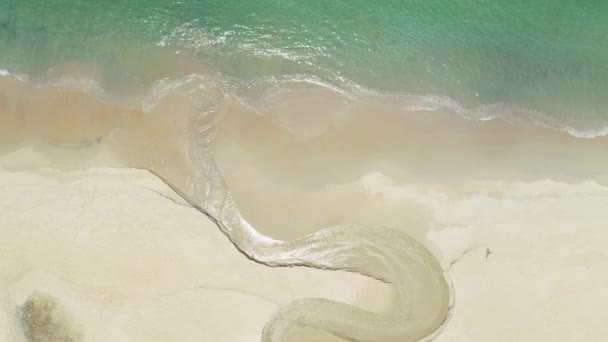 Aerial View Drone Shot Video Tropical Andaman Seascape Scenic Beach — Stock Video
