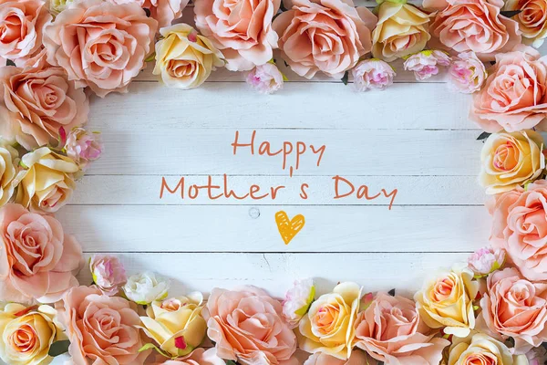Mothers day background with rose flowers. Mothers Day message wi