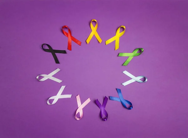 World cancer day concept, February 4. Circle of colorful awarene — 스톡 사진