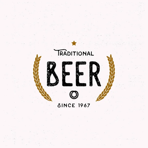 啤酒中的复古风格的主题徽章 — 图库矢量图片