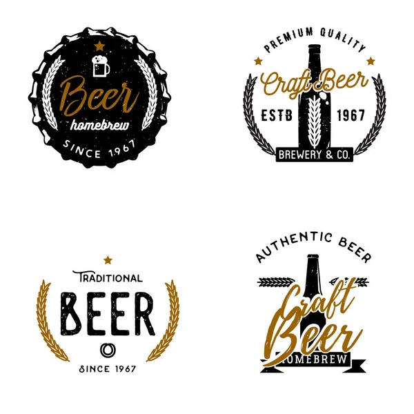 Logotipos temáticos de cerveza, insignias, etiquetas . — Vector de stock