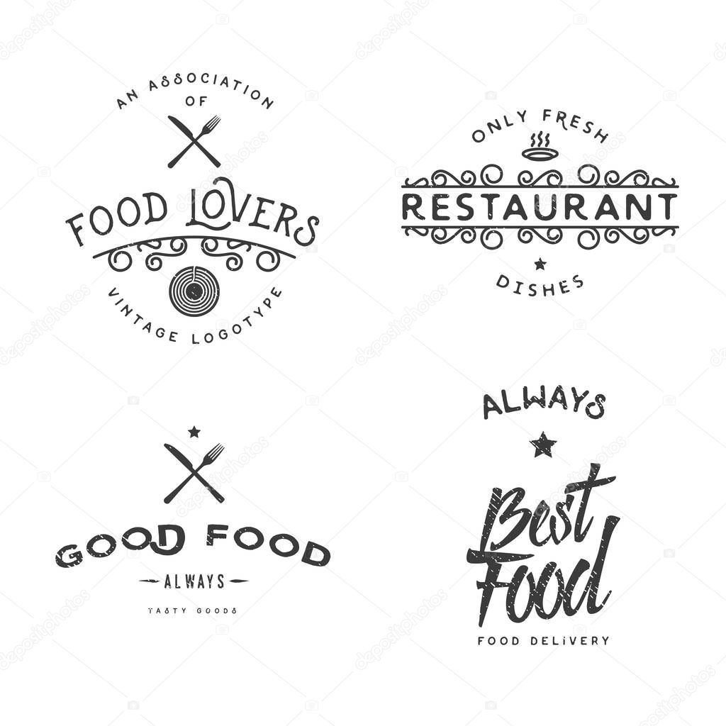 Food related vintage logo templates