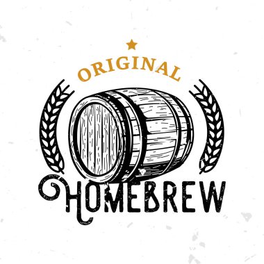 Ahşap varil ile orijinal homebrew retro rozeti. 