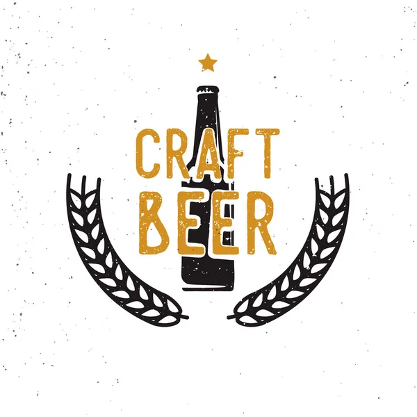 Cerveza artesanal logotipo de los años 60 o 70, estilo vintage — Vector de stock