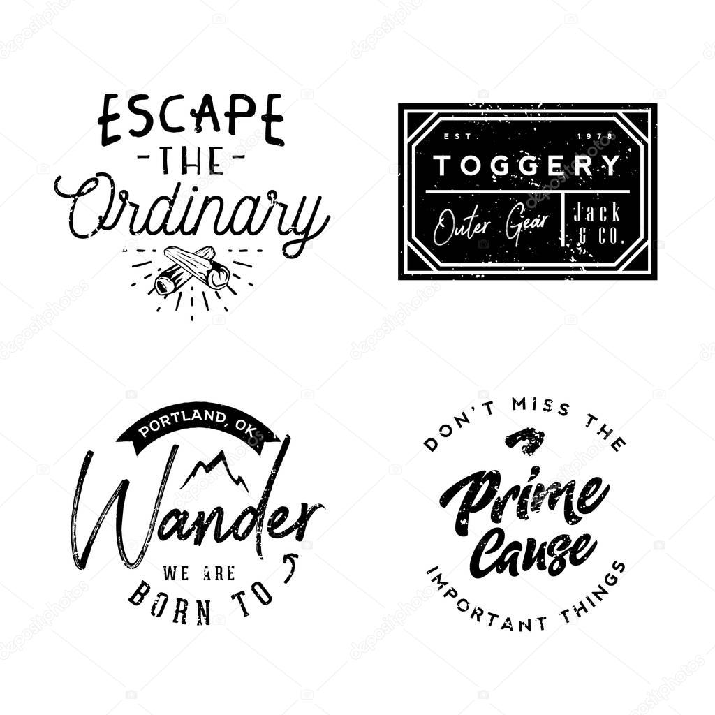 Wear logotypes in vintage style, minimal vintage